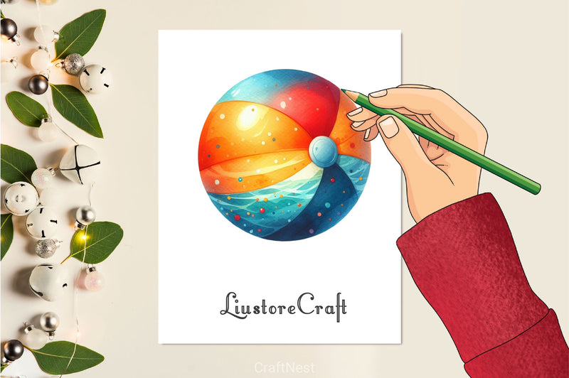 Beach Ball Clipart Bundle - CraftNest - Digital Crafting and Art