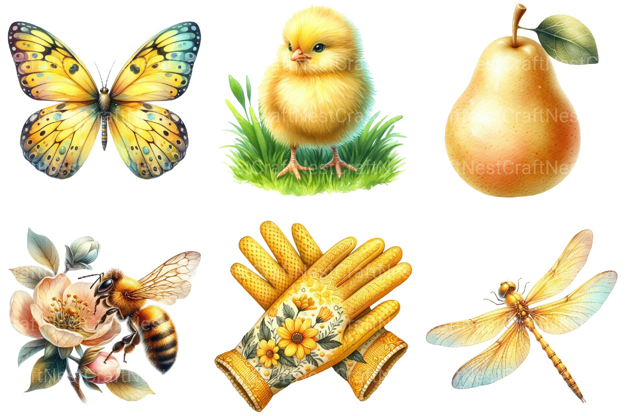 Yellow Spring Clipart - CraftNest - Digital Crafting and Art