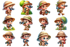 Safari Outfit Boy Clipart Bundle - CraftNest - Digital Crafting and Art