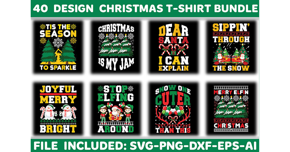 Christmas T-Shirt Bundle 5 - CraftNest - Digital Crafting and Art
