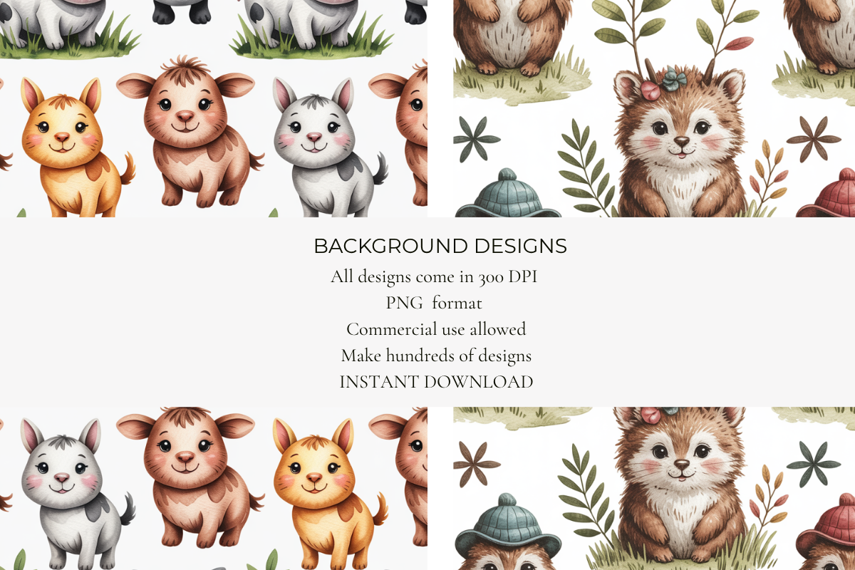 Cute Creatures Seamless Papers