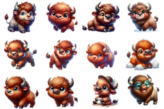 Baby Highland Cow Clipart Bundle 6 - CraftNest - Digital Crafting and Art