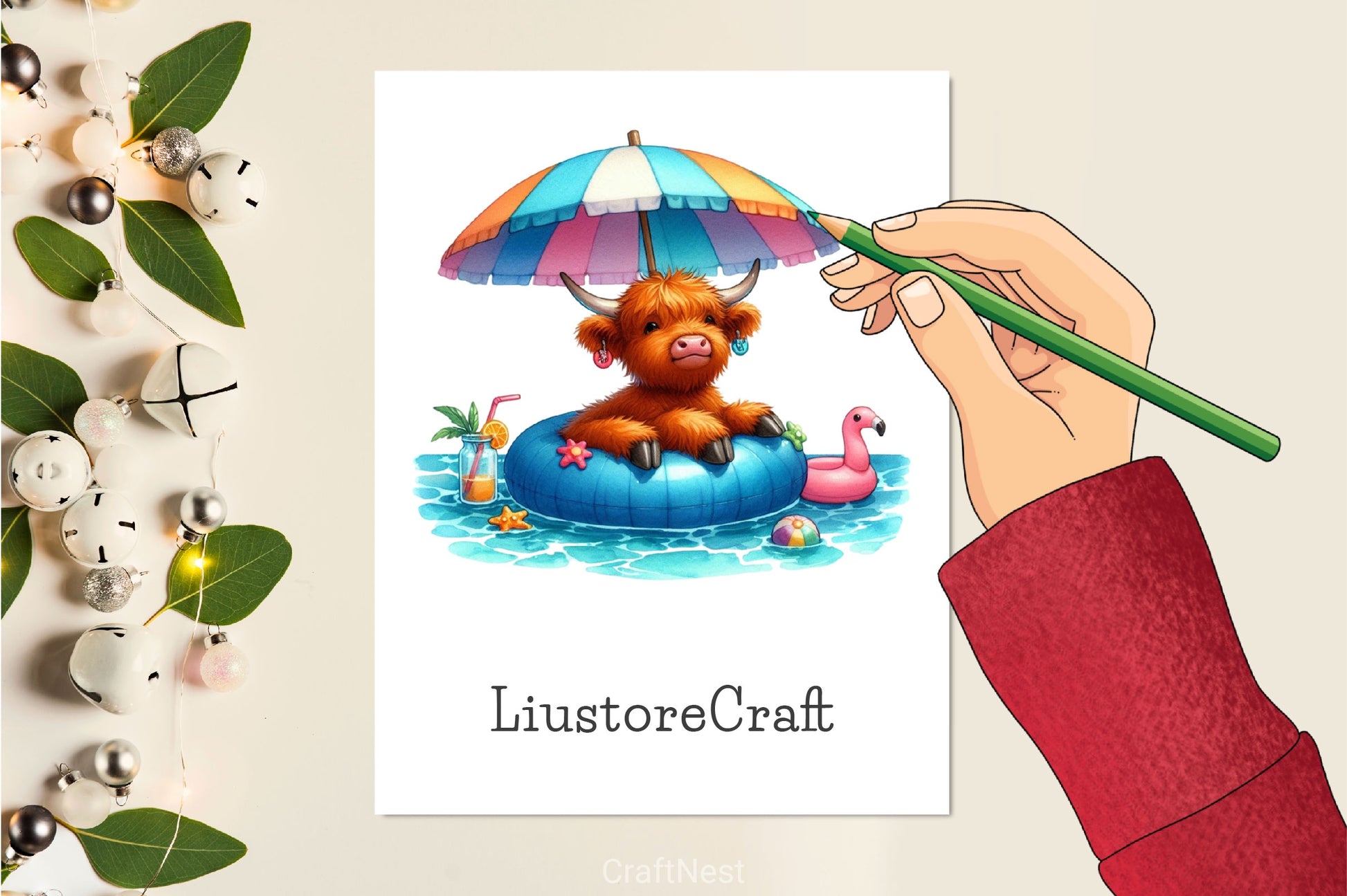 Animals Relaxing On Swimming Float Clipart Bundle - CraftNest - Digital Crafting and Art
