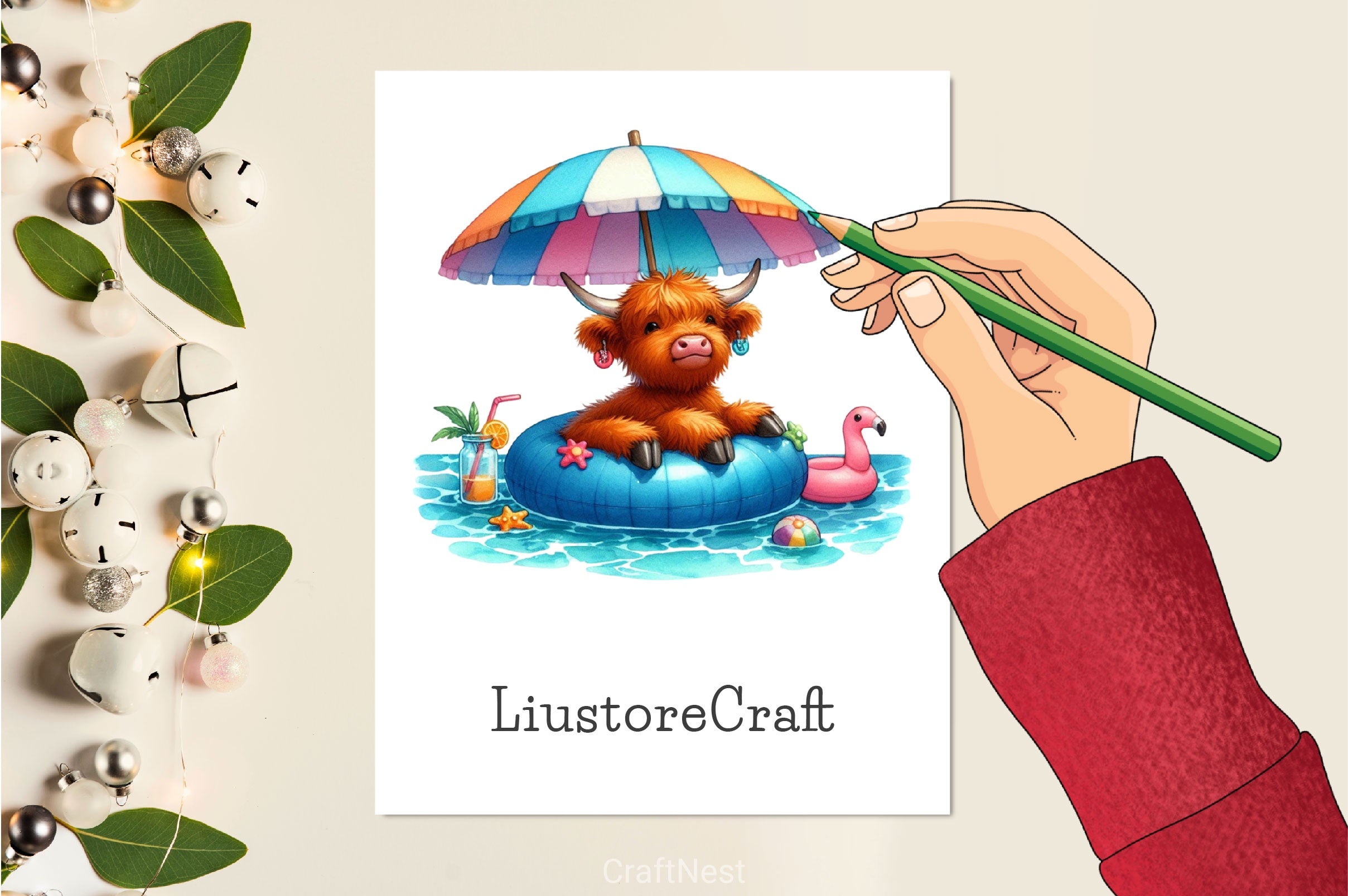 Animals Relaxing On Swimming Float Clipart Bundle - CraftNest - Digital Crafting and Art
