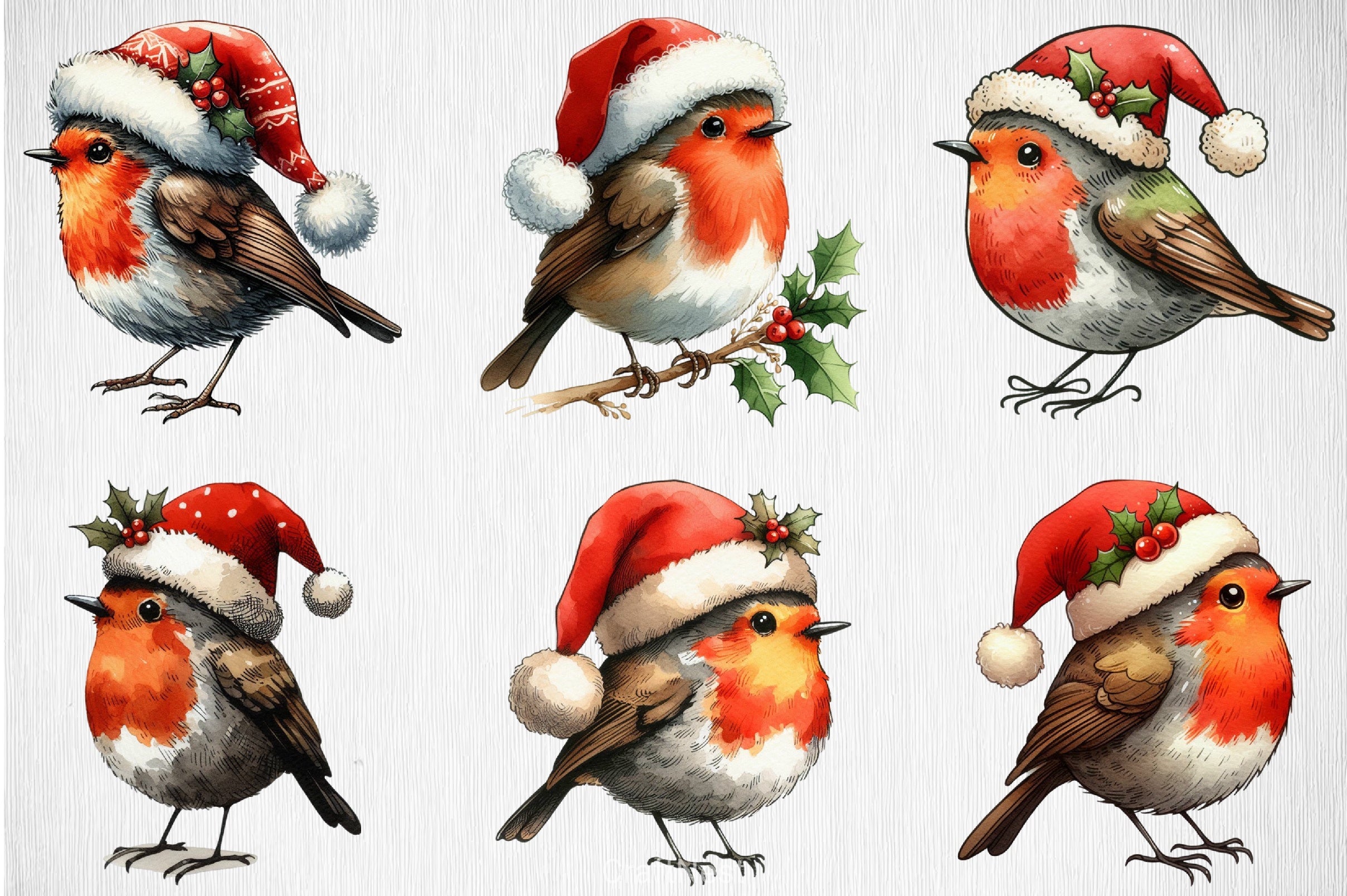 Robin Santa Bird Clipart Bundle - CraftNest - Digital Crafting and Art