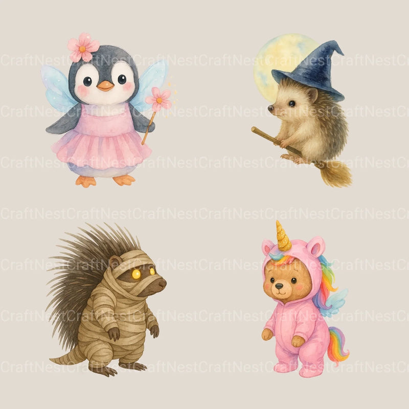 Halloween Animals 2 Clipart Bundle - CraftNest - Digital Crafting and Art