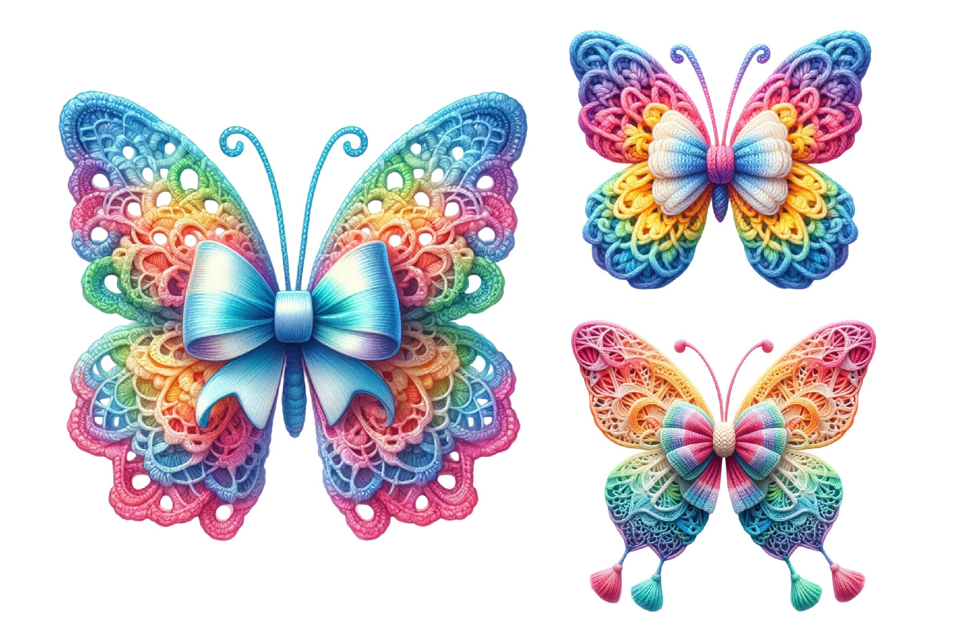 Crochet Butterfly Clipart Bundle 3 - CraftNest - Digital Crafting and Art