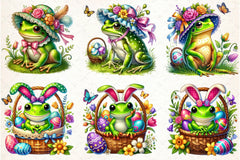Cute Easter Frog Clipart Bundle - CraftNest - Digital Crafting and Art