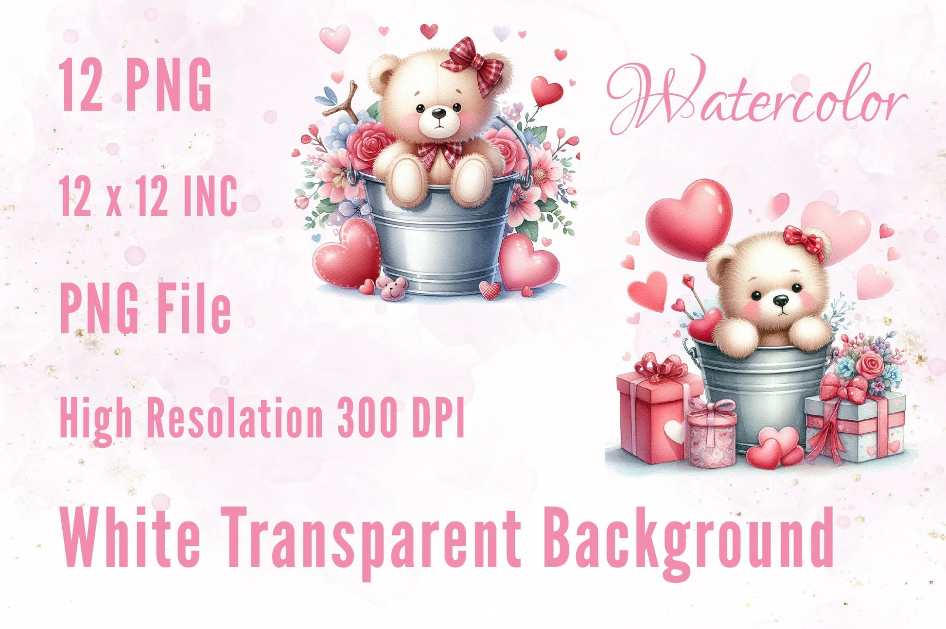 Valentine Cute Teddy Bear Clipart Bundle - CraftNest - Digital Crafting and Art