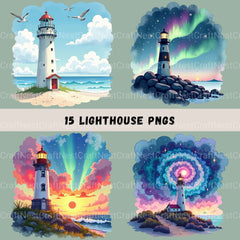 Lighthouses Clipart Bundle - CraftNest - Digital Crafting and Art