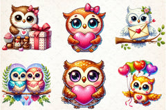 Valentine Owl Clipart Bundle - CraftNest - Digital Crafting and Art