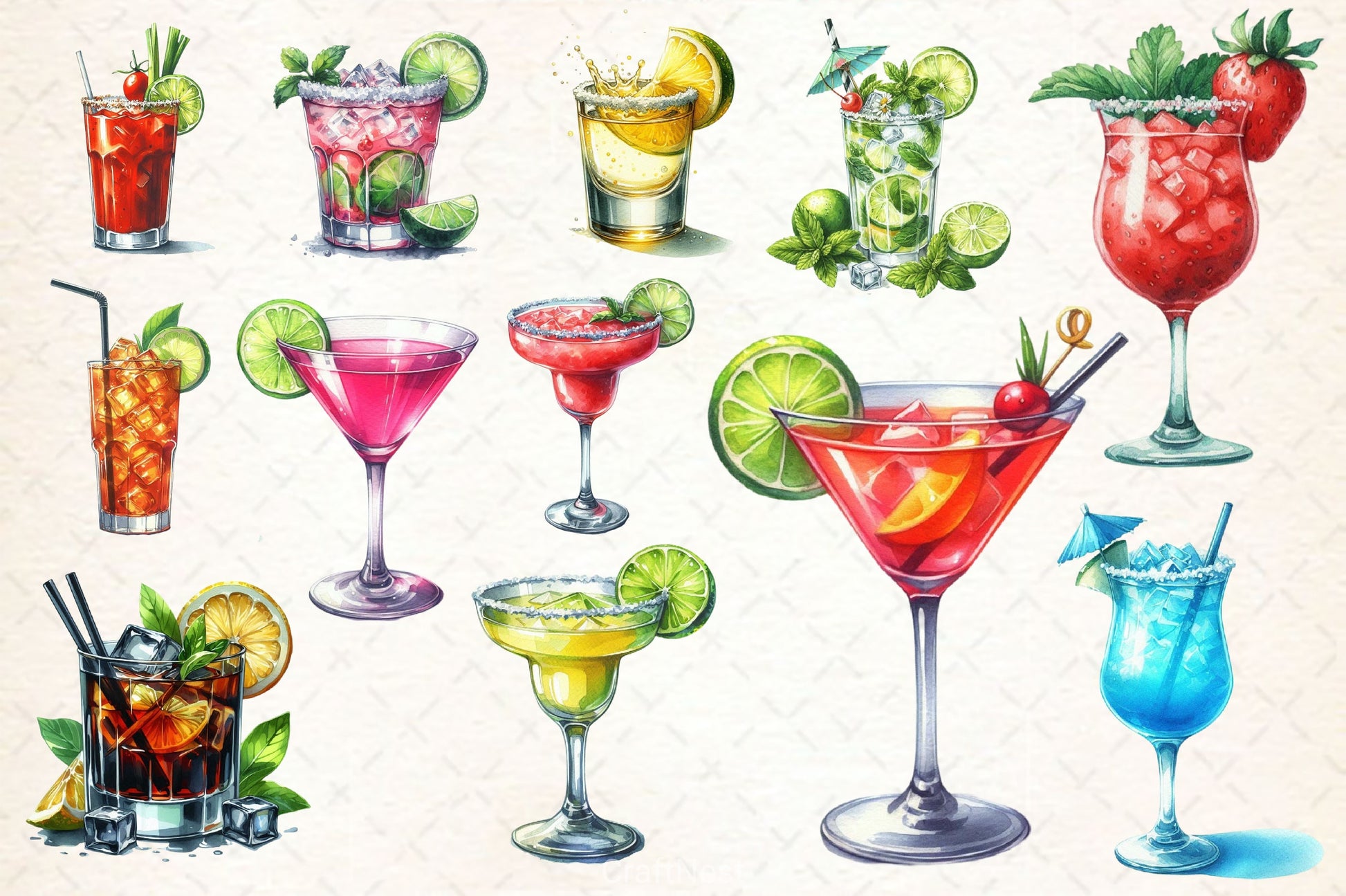 Cocktail Collection Clipart Bundle - CraftNest - Digital Crafting and Art