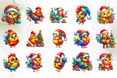 Cute Christmas Chicken Clipart Bundle 4 - CraftNest - Digital Crafting and Art
