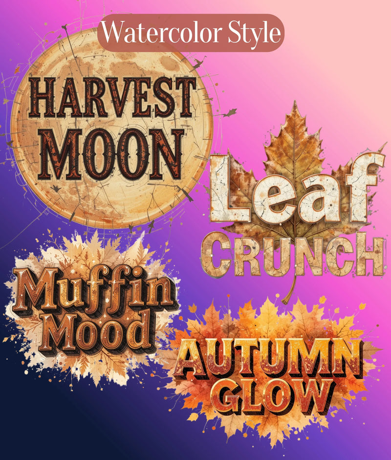 Fall Retro Distressed Text Clipart Bundle - CraftNest - Digital Crafting and Art