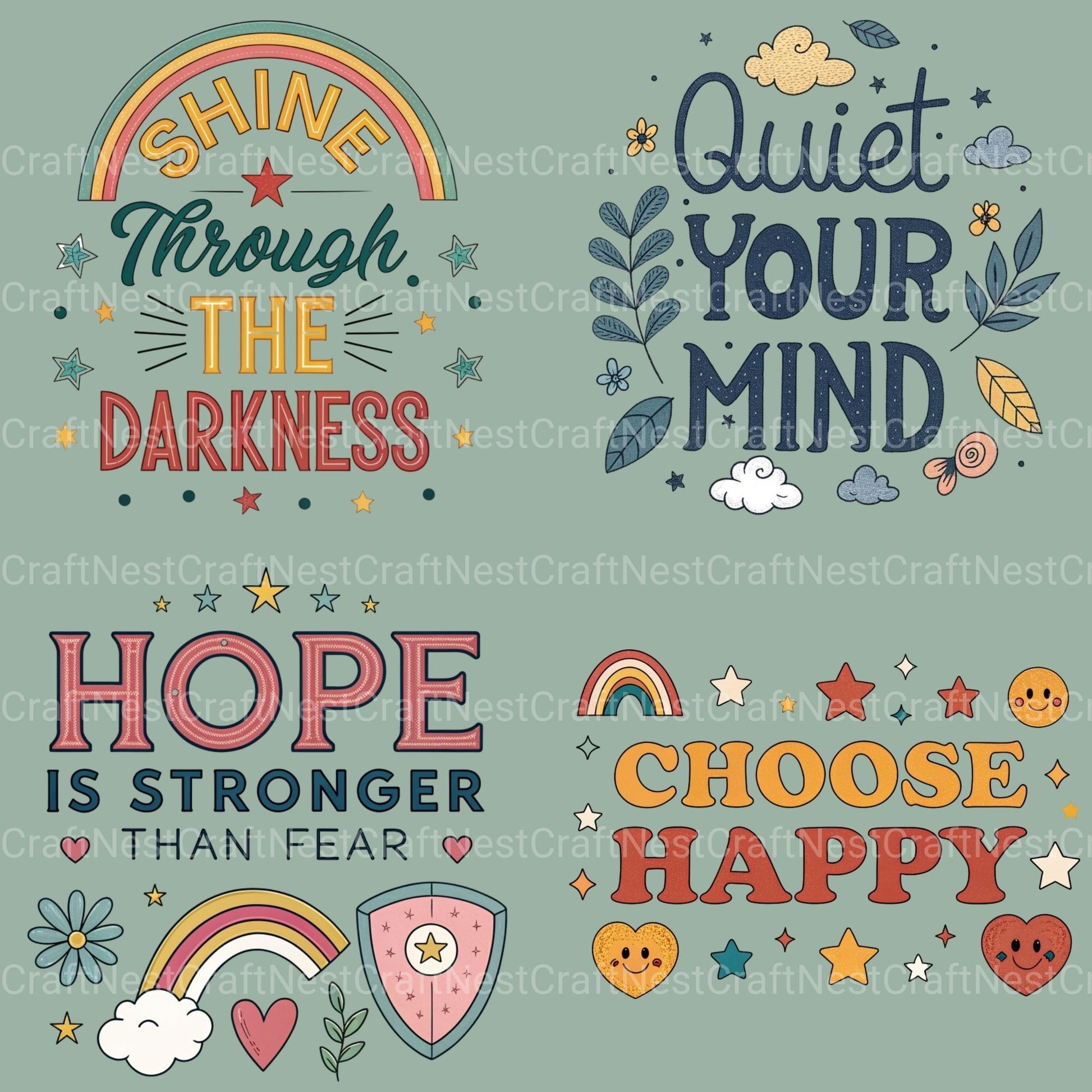 Mental Health Quotes Clipart Bundle - CraftNest - Digital Crafting and Art