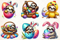 Easter Sloth Clipart Bundle - CraftNest - Digital Crafting and Art