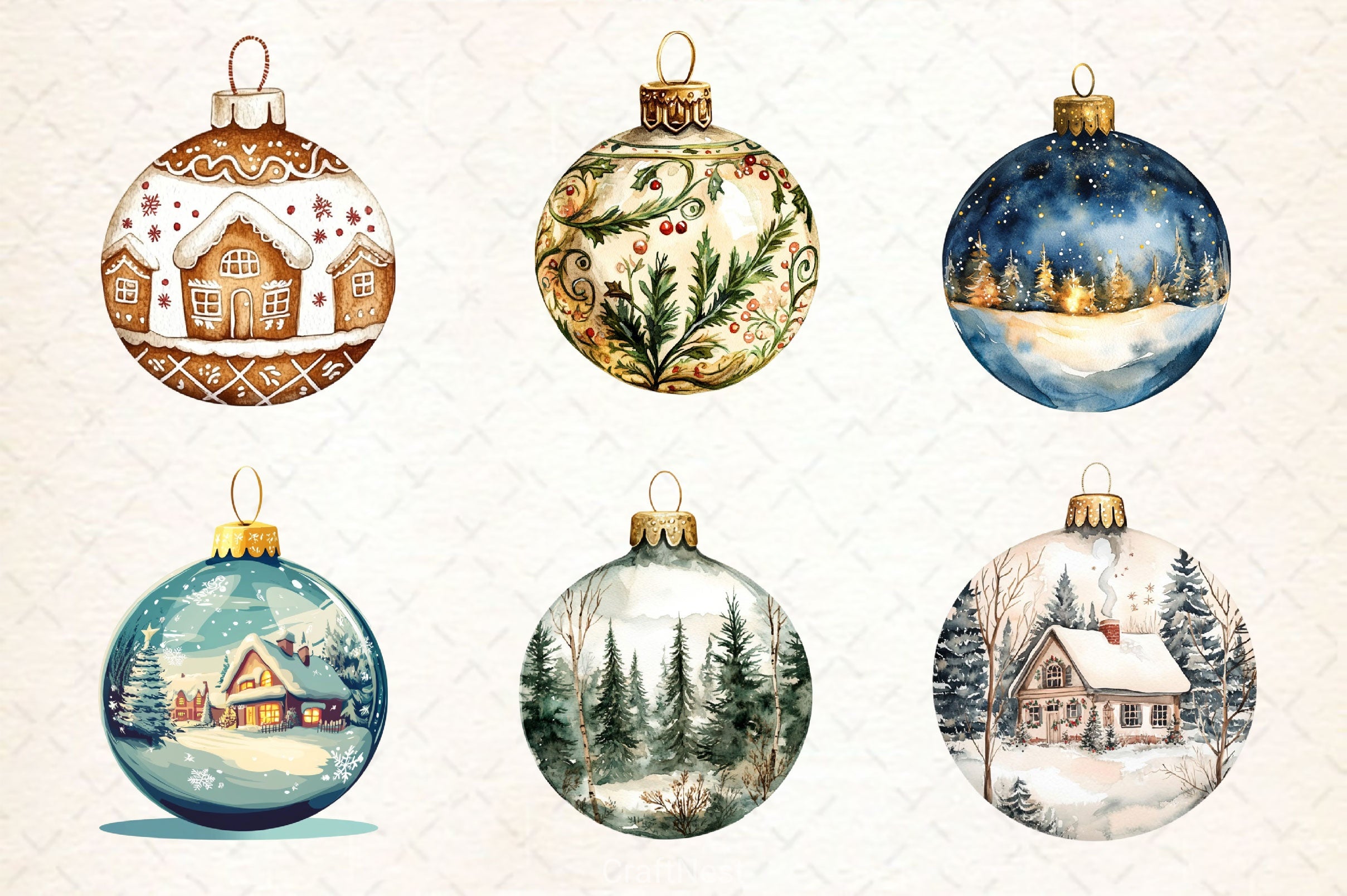 Christmas Bauble Clipart Bundle - CraftNest - Digital Crafting and Art