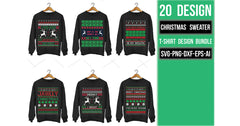 Christmas Sweater T Shirt Bundle 2 - CraftNest - Digital Crafting and Art