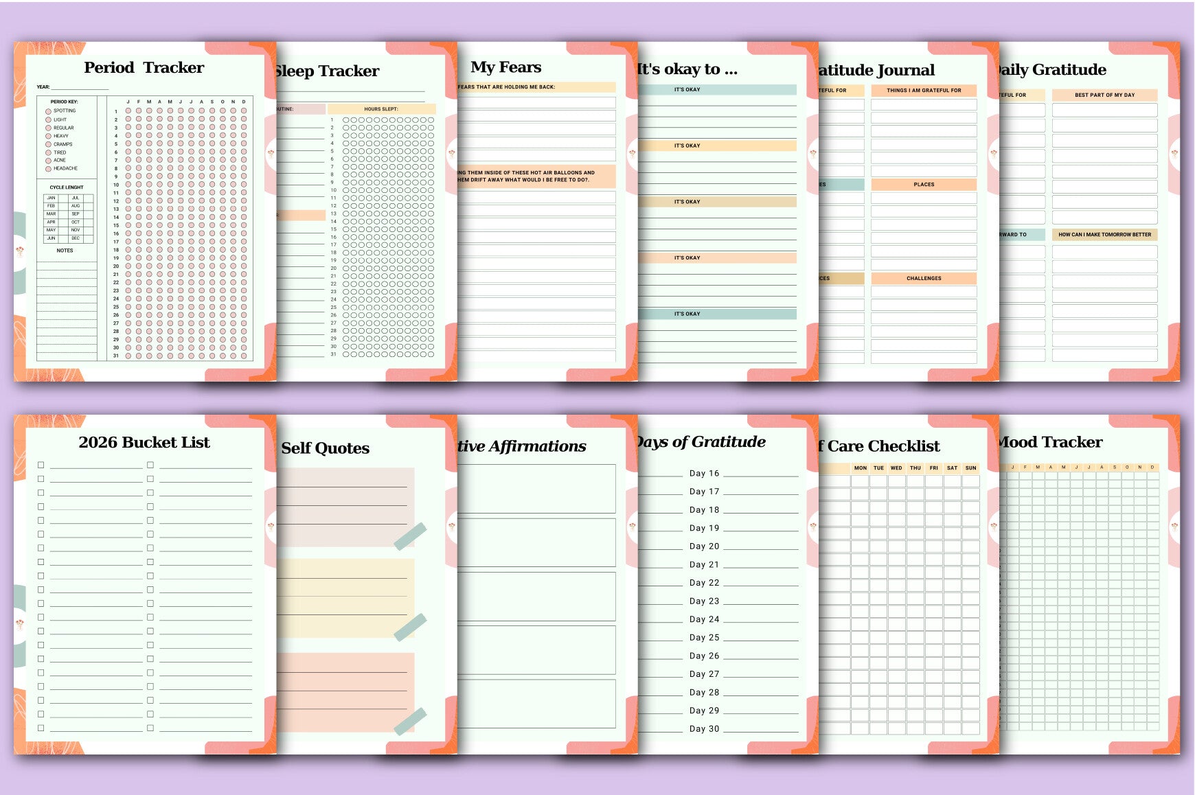 Self Care Planner