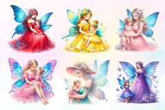 Mother And Baby Fairy Clipart Bundle 2 - CraftNest - Digital Crafting and Art