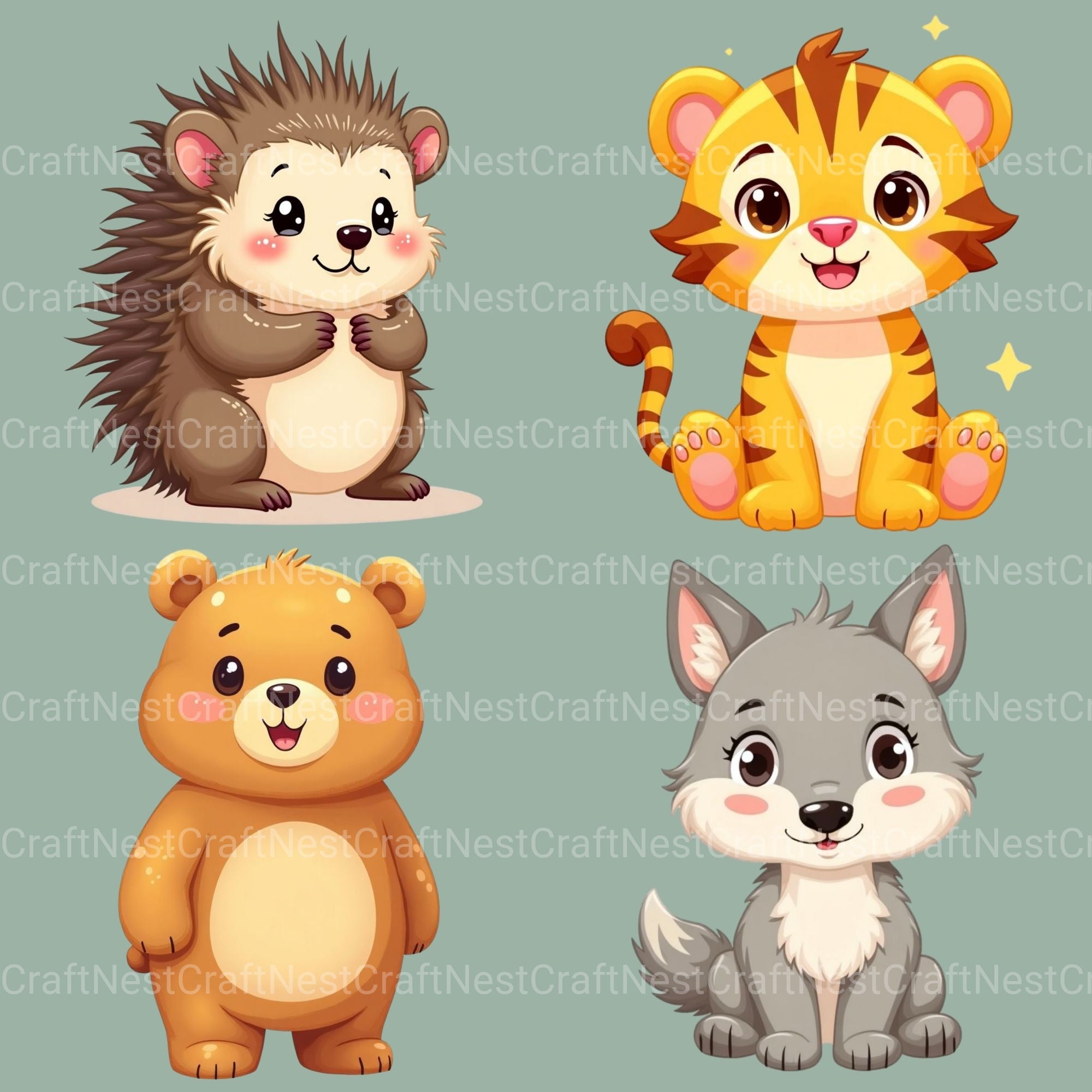 Whimsical Animals Clipart Bundle - CraftNest - Digital Crafting and Art
