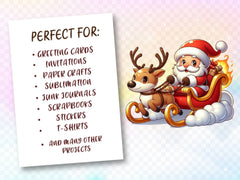 Cute Santa Christmas Reindeer Clipart Bundle - CraftNest - Digital Crafting and Art