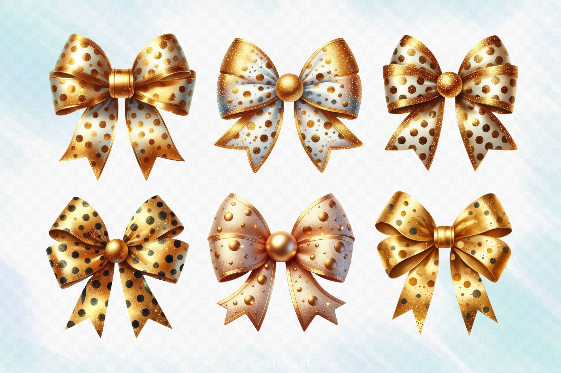 Gold Bow Clipart Bundle 3 - CraftNest - Digital Crafting and Art