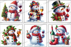 Snowman Christmas Wine Clipart Bundle - CraftNest - Digital Crafting and Art