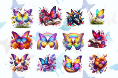 Butterfly Flowers Clipart Bundle 26 - CraftNest - Digital Crafting and Art