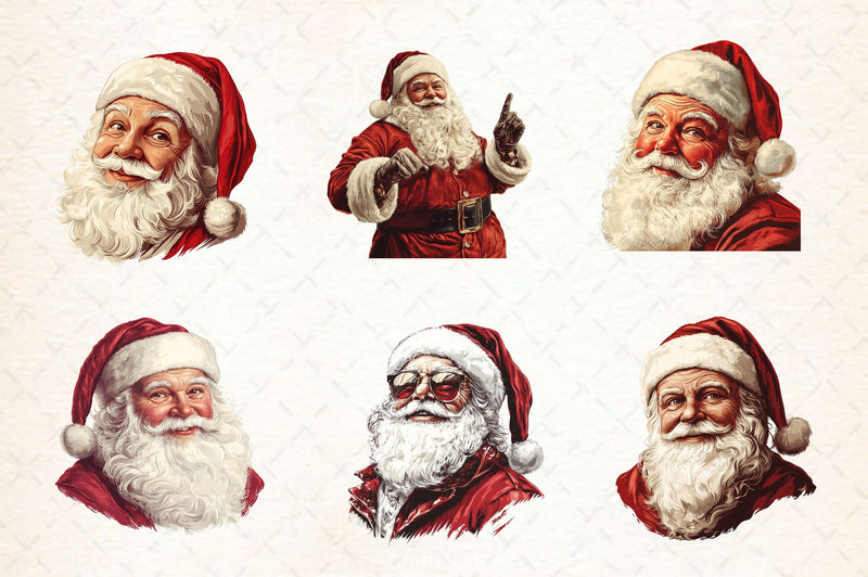Vintage Santa Claus Christmas Clipart Bundle - CraftNest - Digital Crafting and Art