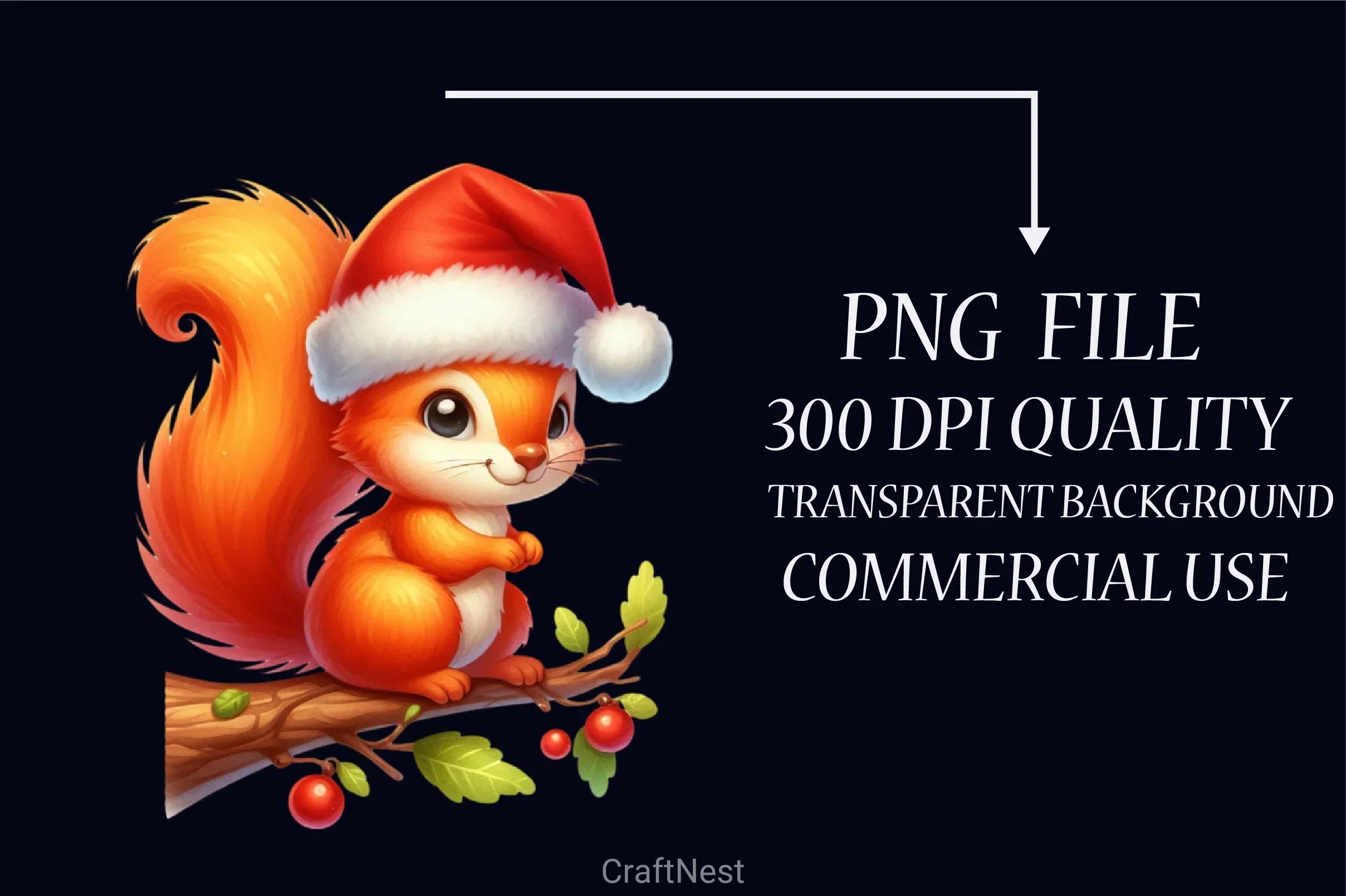 Christmas Squirrel Clipart Bundle - CraftNest - Digital Crafting and Art