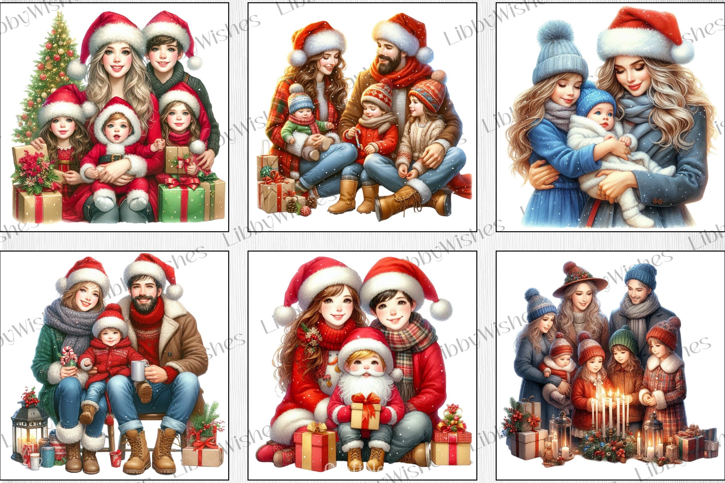 Christmas Family Clipart Bundle - CraftNest - Digital Crafting and Art