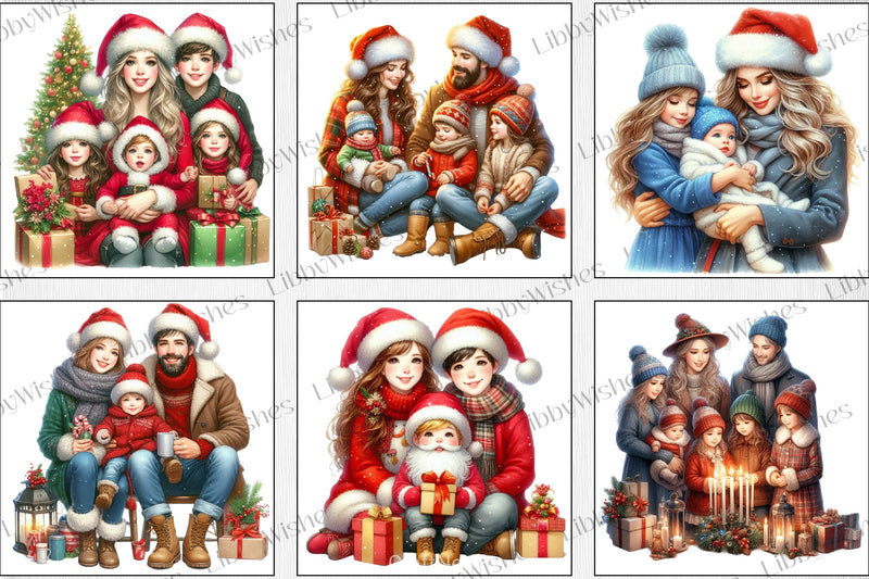 Christmas Family Clipart Bundle - CraftNest - Digital Crafting and Art