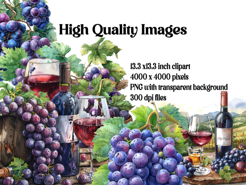 Vineyard Grapes Clipart - CraftNest - Digital Crafting and Art