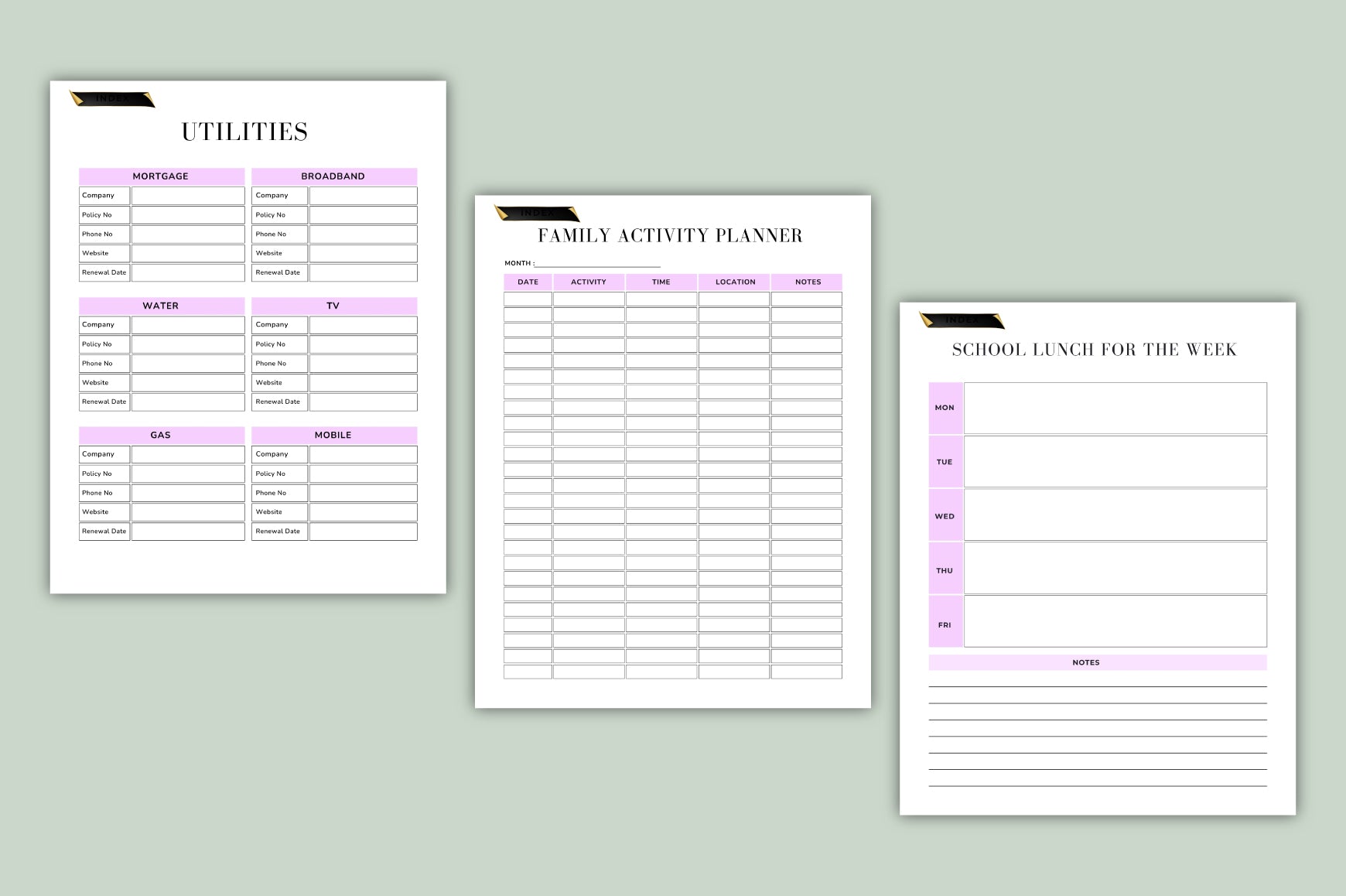 Household Binder Planner