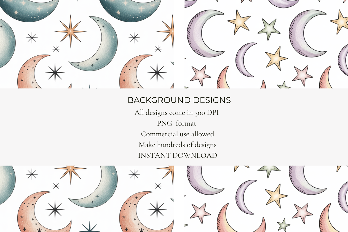 Cosmic Moons Seamless Papers