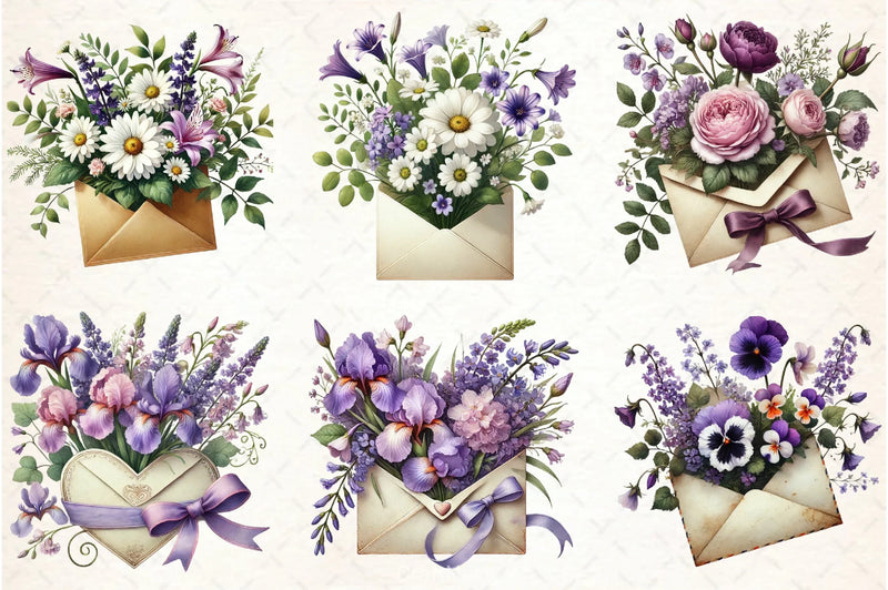 Spring Flowers & Envelope Clipart Bundle - CraftNest - Digital Crafting and Art