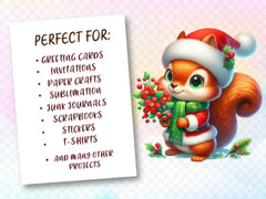 Christmas Squirrel Clipart Bundle 7 - CraftNest - Digital Crafting and Art