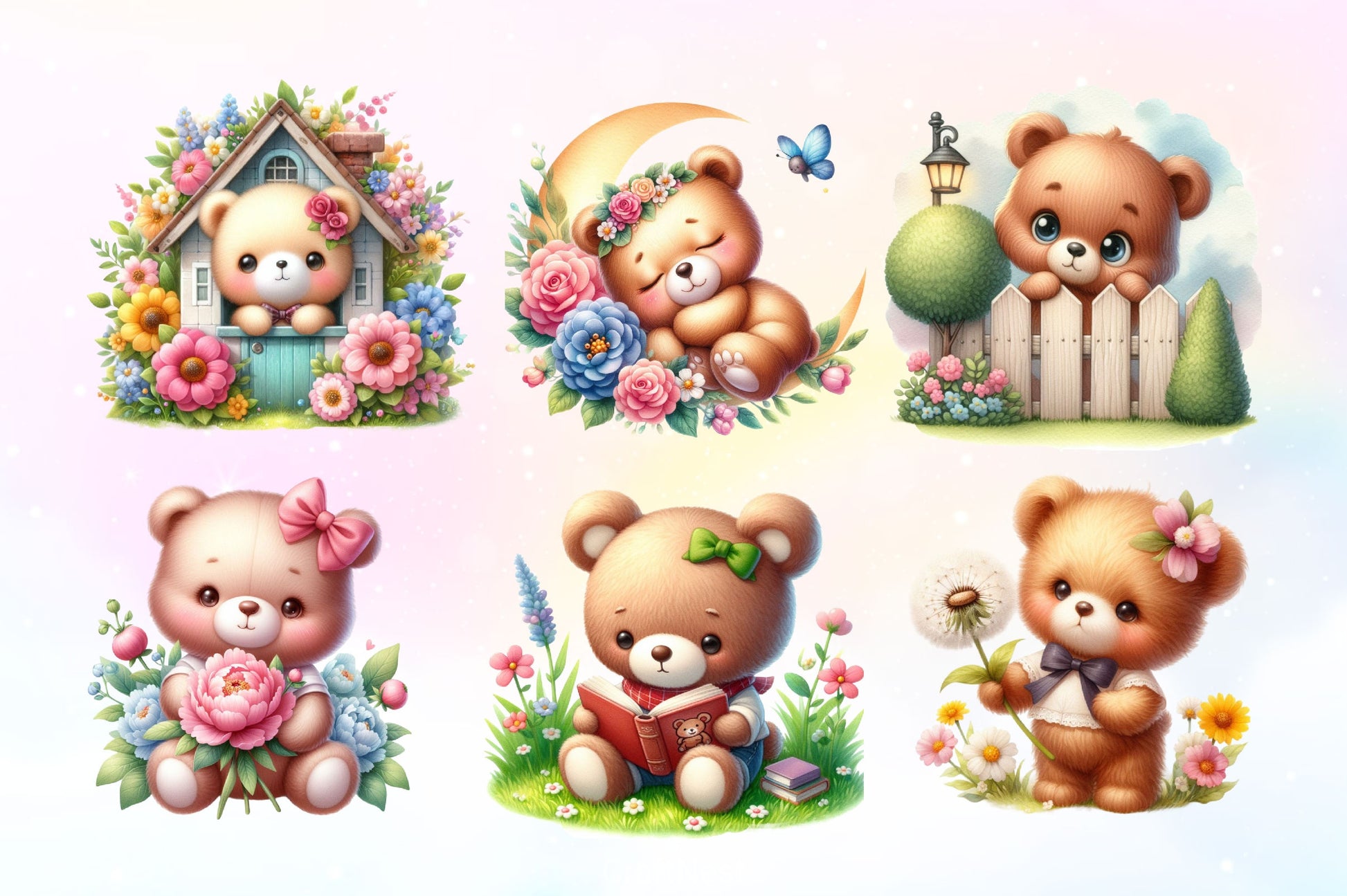 Cute Teddy Bear Clipart Bundle 3 - CraftNest - Digital Crafting and Art