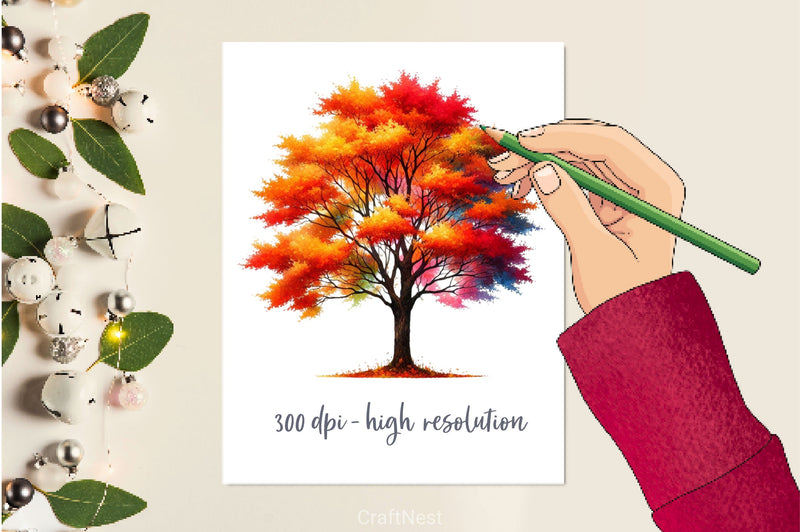 Fall Tree Autumn Tree Clipart Bundle - CraftNest - Digital Crafting and Art