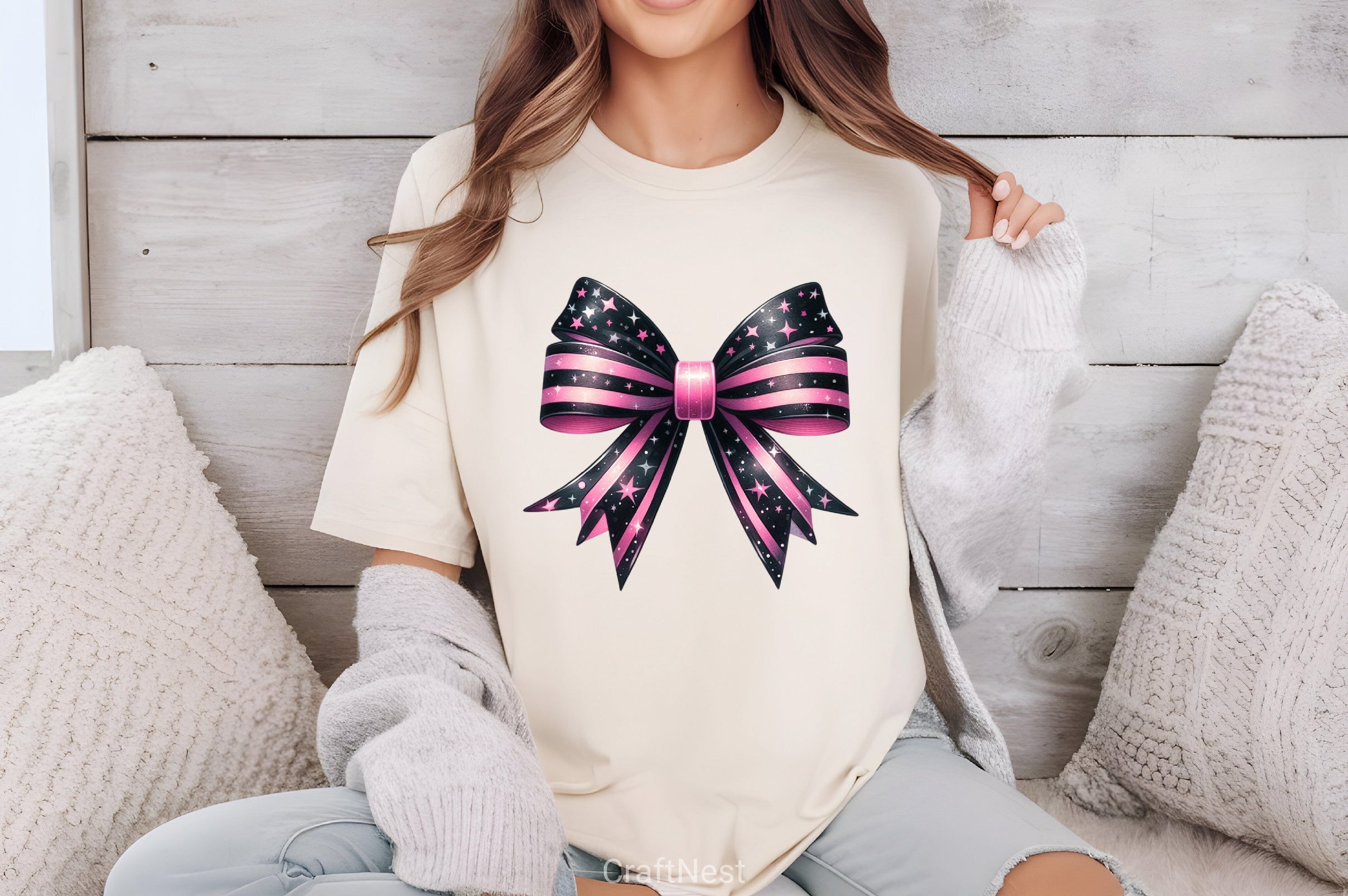 Black & Pink Bow Clipart Bundle - CraftNest - Digital Crafting and Art