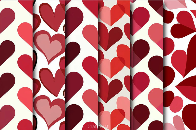 Hearts Love Valentines Digital Paper - CraftNest - Digital Crafting and Art