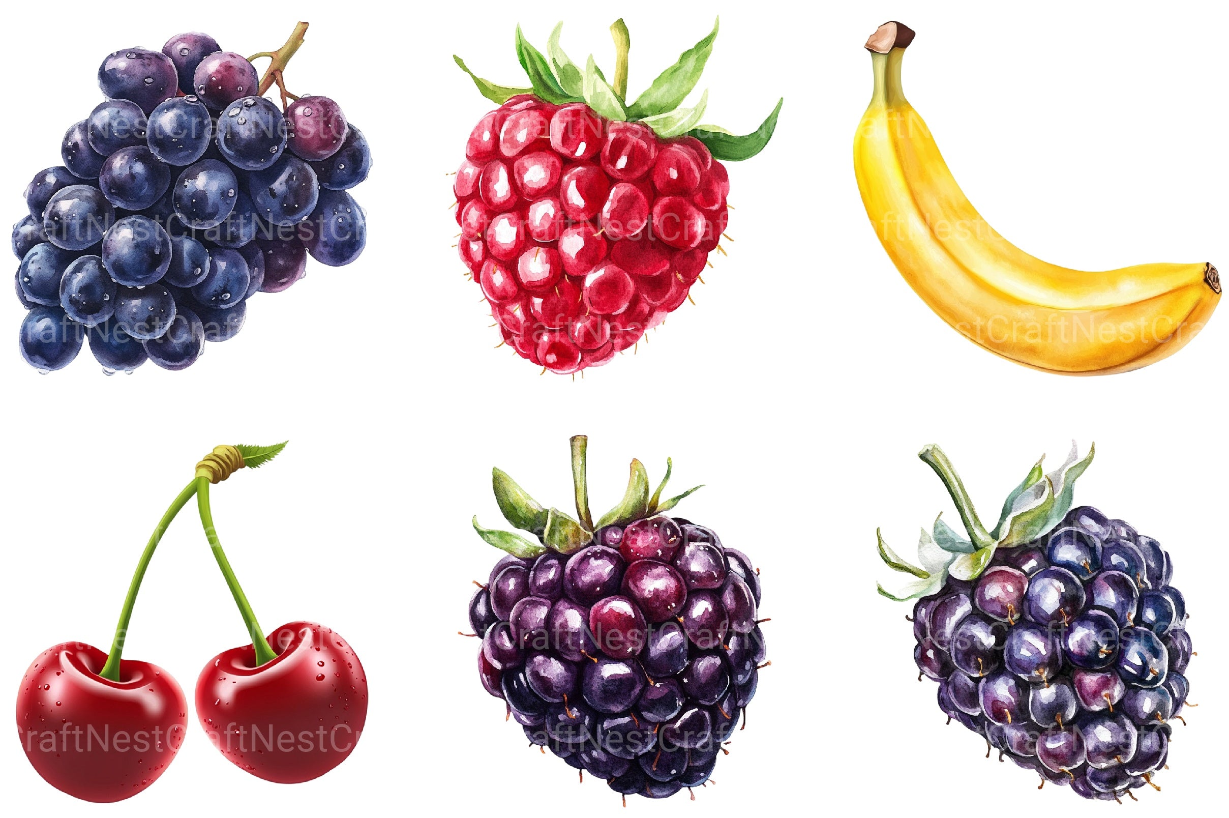 Fresh Fruit Clipart Bundle - CraftNest - Digital Crafting and Art