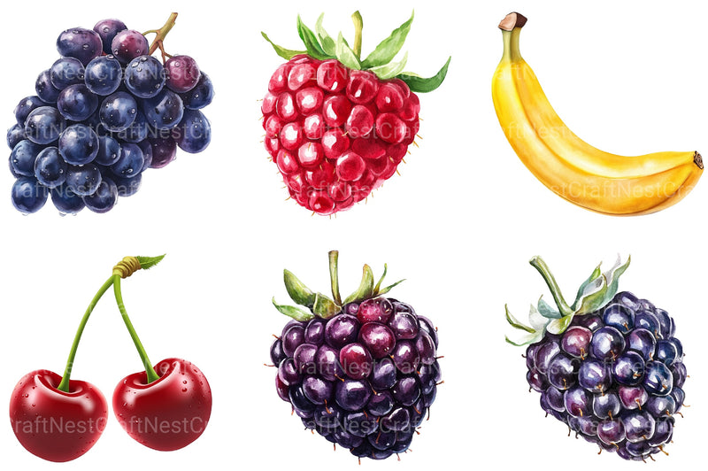 Fresh Fruit Clipart Bundle - CraftNest - Digital Crafting and Art