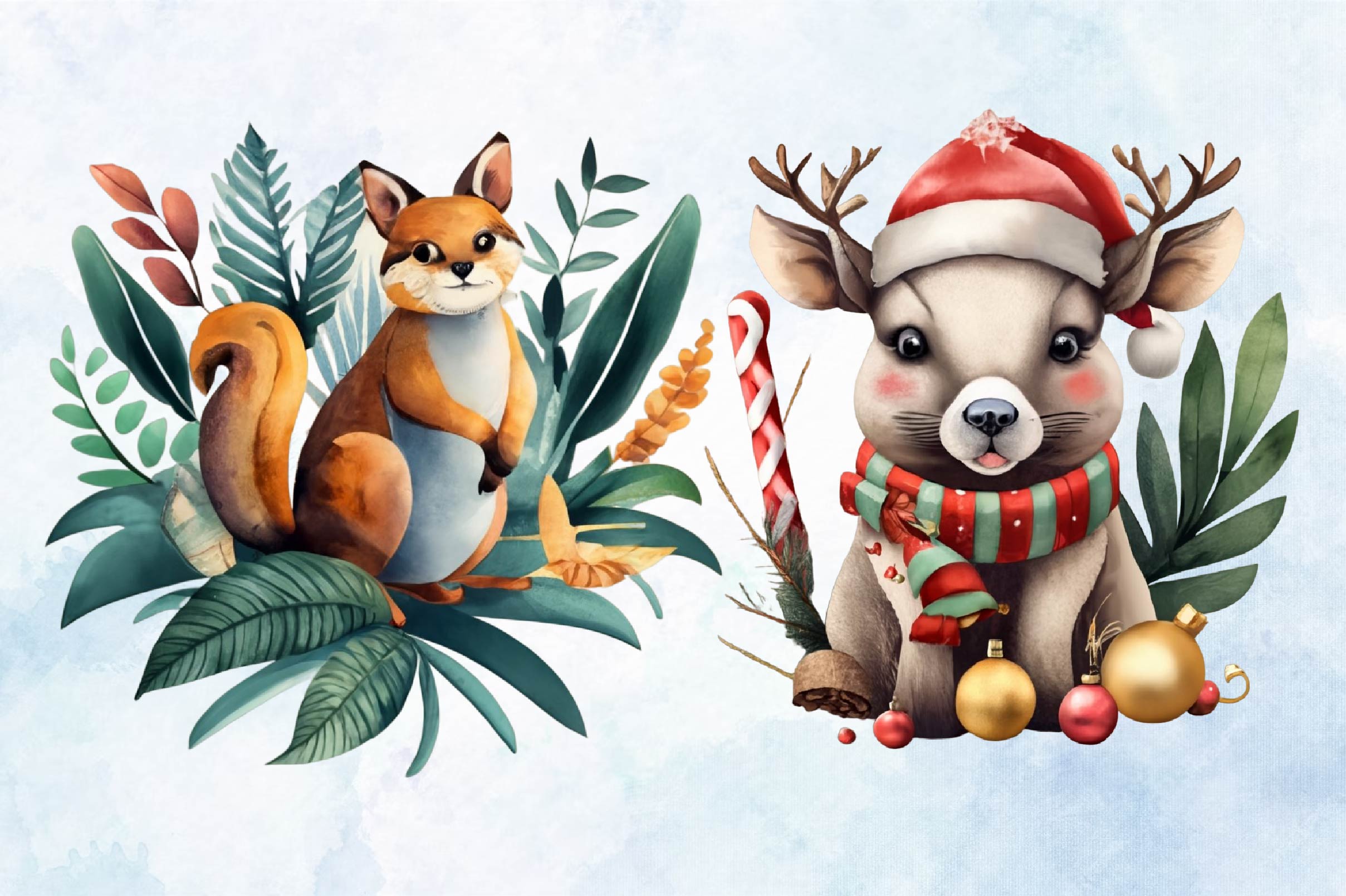 Christmas Animals Clipart Bundle 2 - CraftNest - Digital Crafting and Art