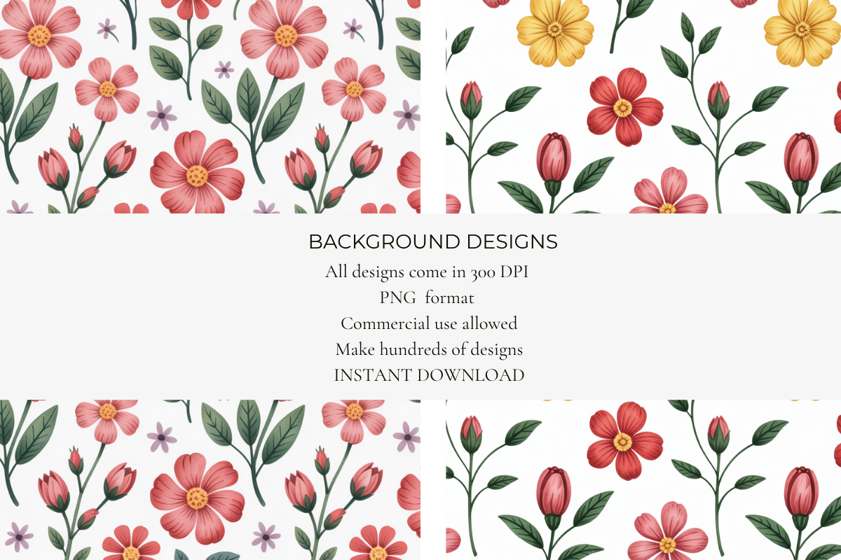 Cute Blooms Seamless Papers