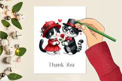 Valentines Black Cat Clipart Bundle 2 - CraftNest - Digital Crafting and Art