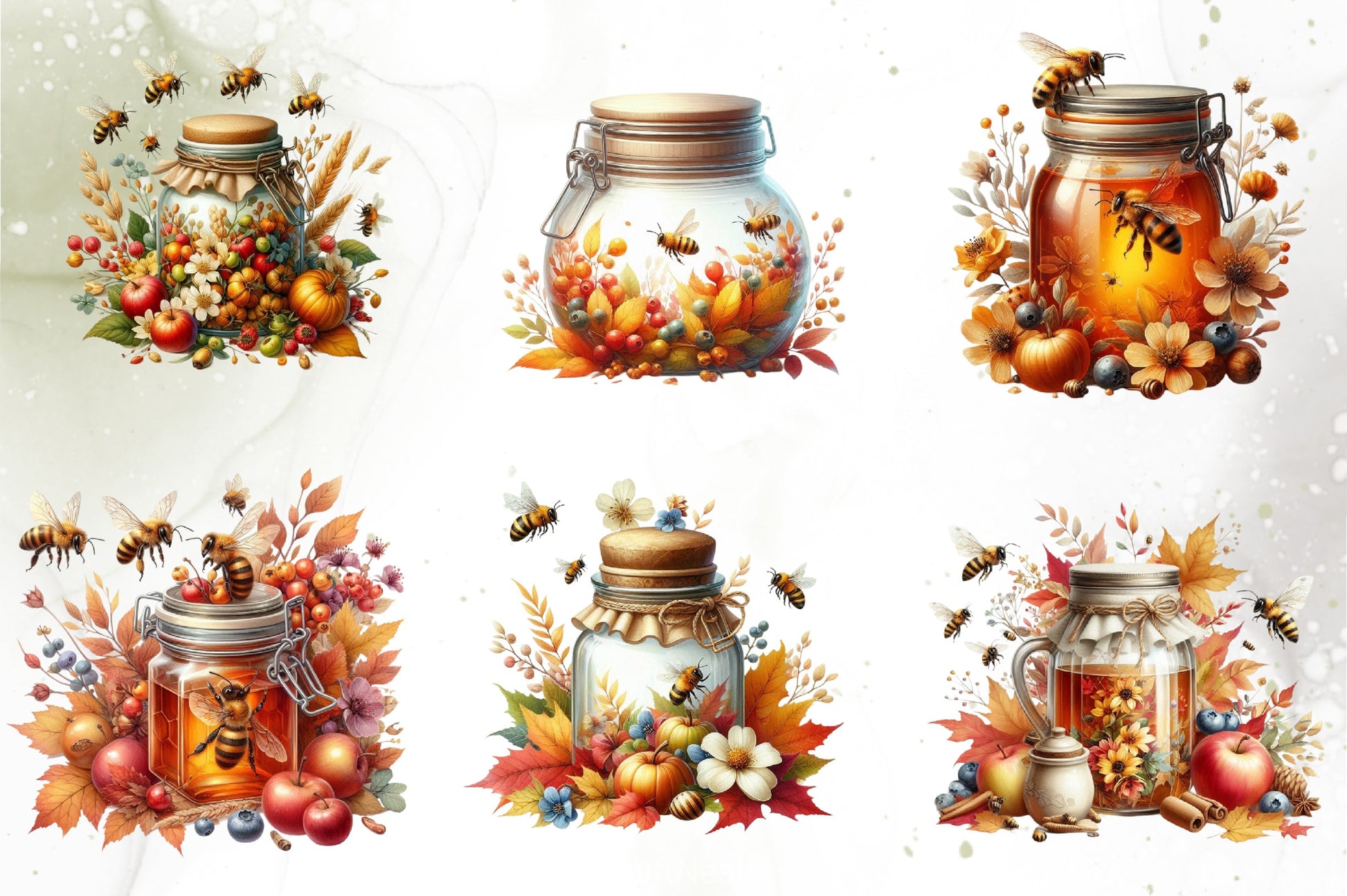 Autumn Honey Bee Clipart Bundle - CraftNest - Digital Crafting and Art