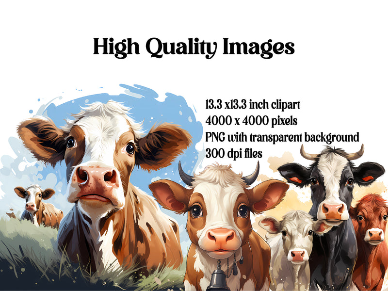 Cute Cows Clipart - CraftNest