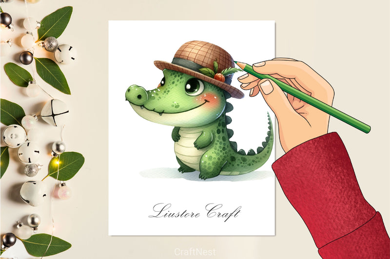 Funny Crocodile Clipart Bundle - CraftNest - Digital Crafting and Art